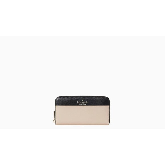 kate spade Handbags - 🆕KATE SPADE Staci Large Continental Zip Around Wallet Clutch Beige Black